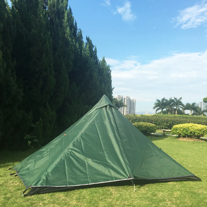 Singola Persona Ultralight Senza Stelo Piramide Tenda Tenda di Campeggio Esterna Tenda Impermeabile 4 Stagione di Caccia di Campeggio Trekking Zaino In Spalla Tenda