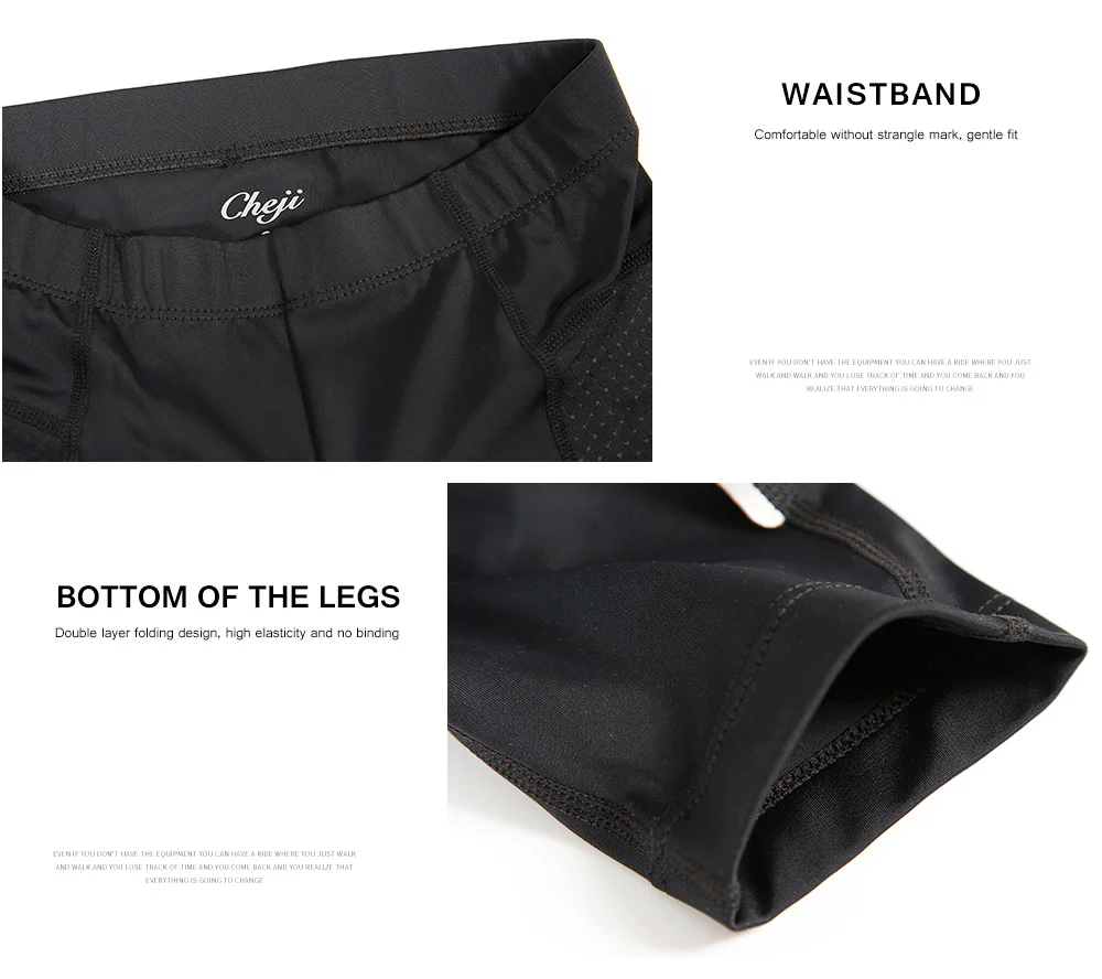 CHEJI Cycling Long Pants Gel Padded Men Black Breathable MTB Road Bike Lycra Bicycle Tights Cycling Trousers Clothing