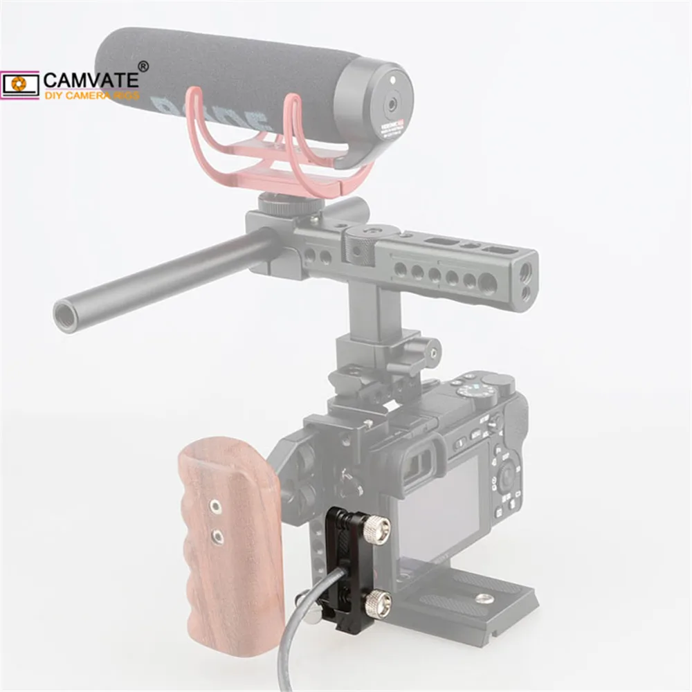 CAMVATE Камера клетка Риг с помощью кабеля HDMI протектор зажим & Верхняя ручка 15 мм