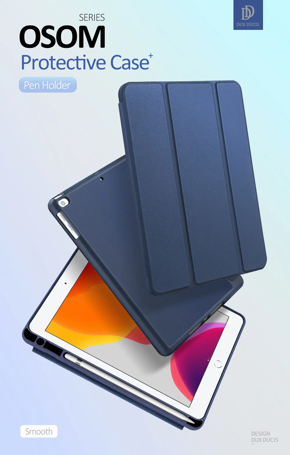 DUX DUCIS PU кожаный смарт-чехол для iPad 7 10,2() мягкий флип-чехол для iPad 7 10,2 дюймов с карандашом чехол с зажимом