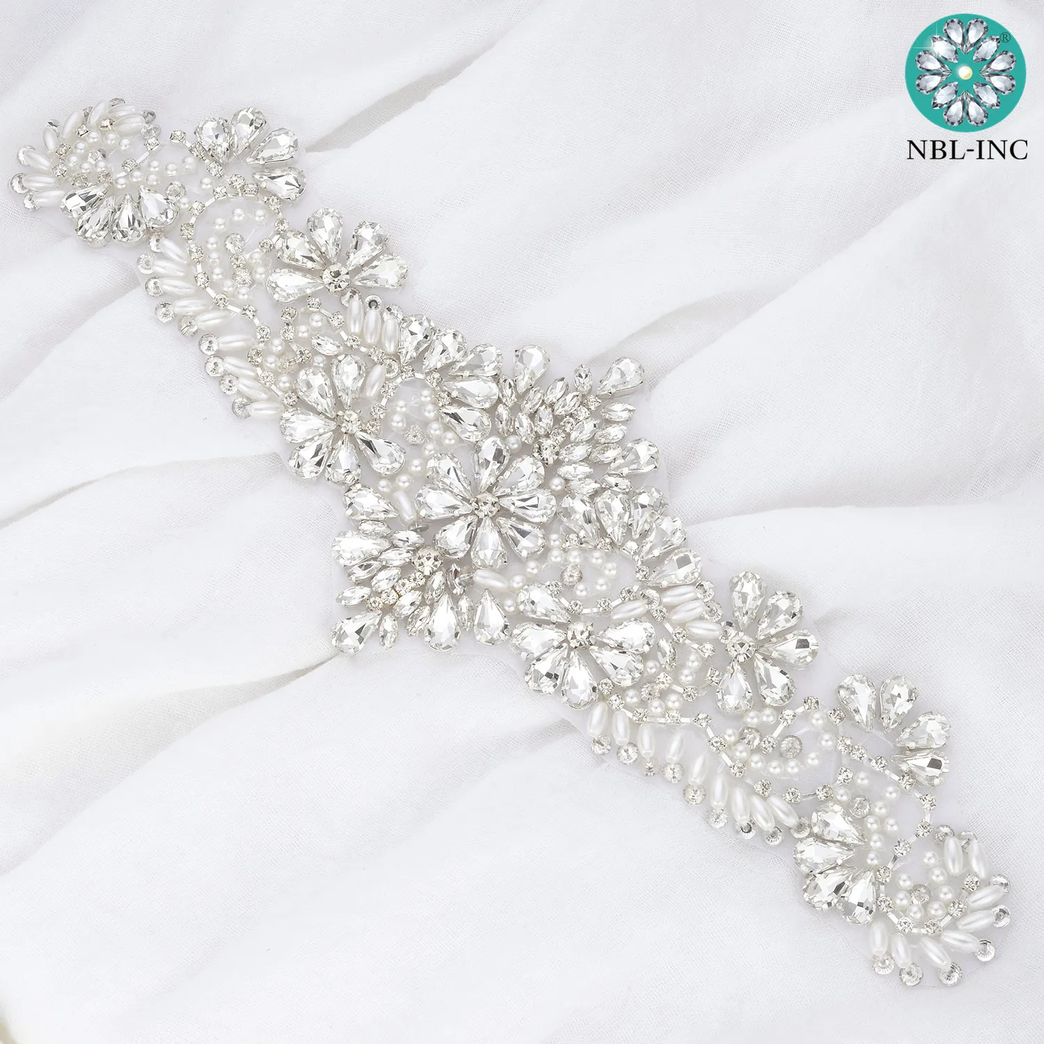 (30 шт.) оптовая продажа свадебный пояс вышитый бисером стразы жемчуг Аппликации