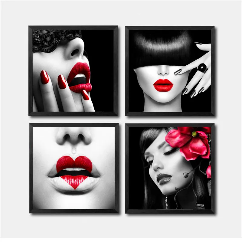 

Nordic Wall Art Makeup Posters And Prints Salon Canvas Painting Girl Fashion Paintings For Room Wall Unframed