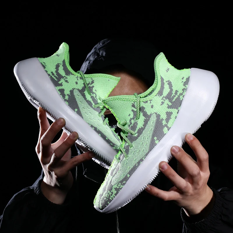 

Flying Woven Breathable Running Sports Men's Shoes Travel Casual Shoes Shock Absorption Non-slip Polyurethane Sole Man Sneakers