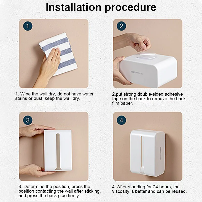 

Toilet Paper Holder Waterproof Wall Mounted For Toilet Paper Tray Roll Paper Tube Storage Box Tray Tissue Box Shelf Bathroom