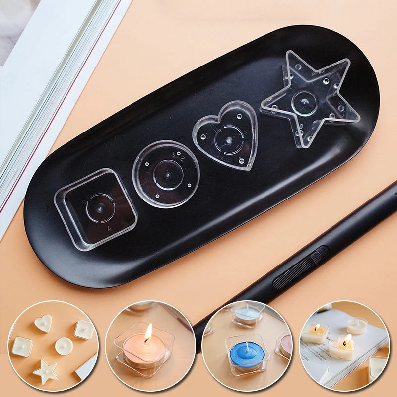 10 шт. геометрической формы прозрачные чашки для чайных свечей пустой подсвечник