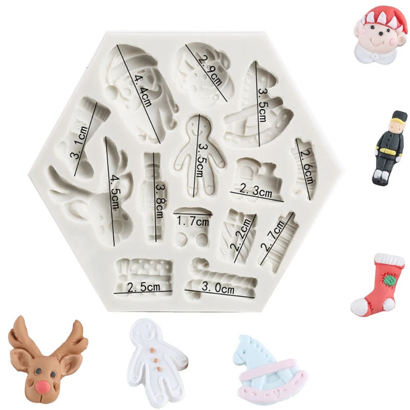 Силиконовая форма для рождественской серии Санта-Клаус помадка инструмент