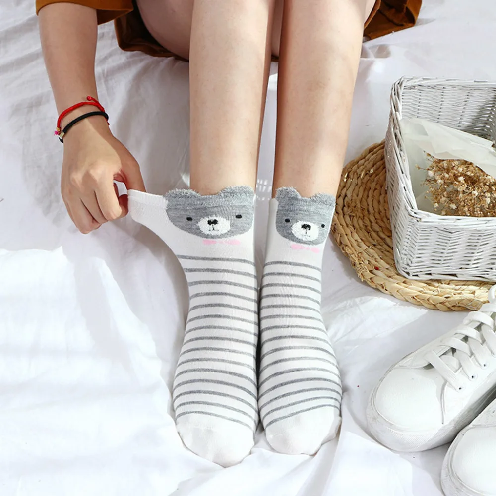 5 пар Новых счастливых милых носков женские мягкие дышащие хлопковые носки с