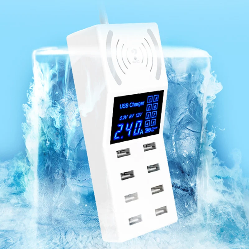 8-port Fast Charge Charger 2.4A High Current Broadband Voltage with High-definition Digital Display Power Adapter New Ar | Электроника