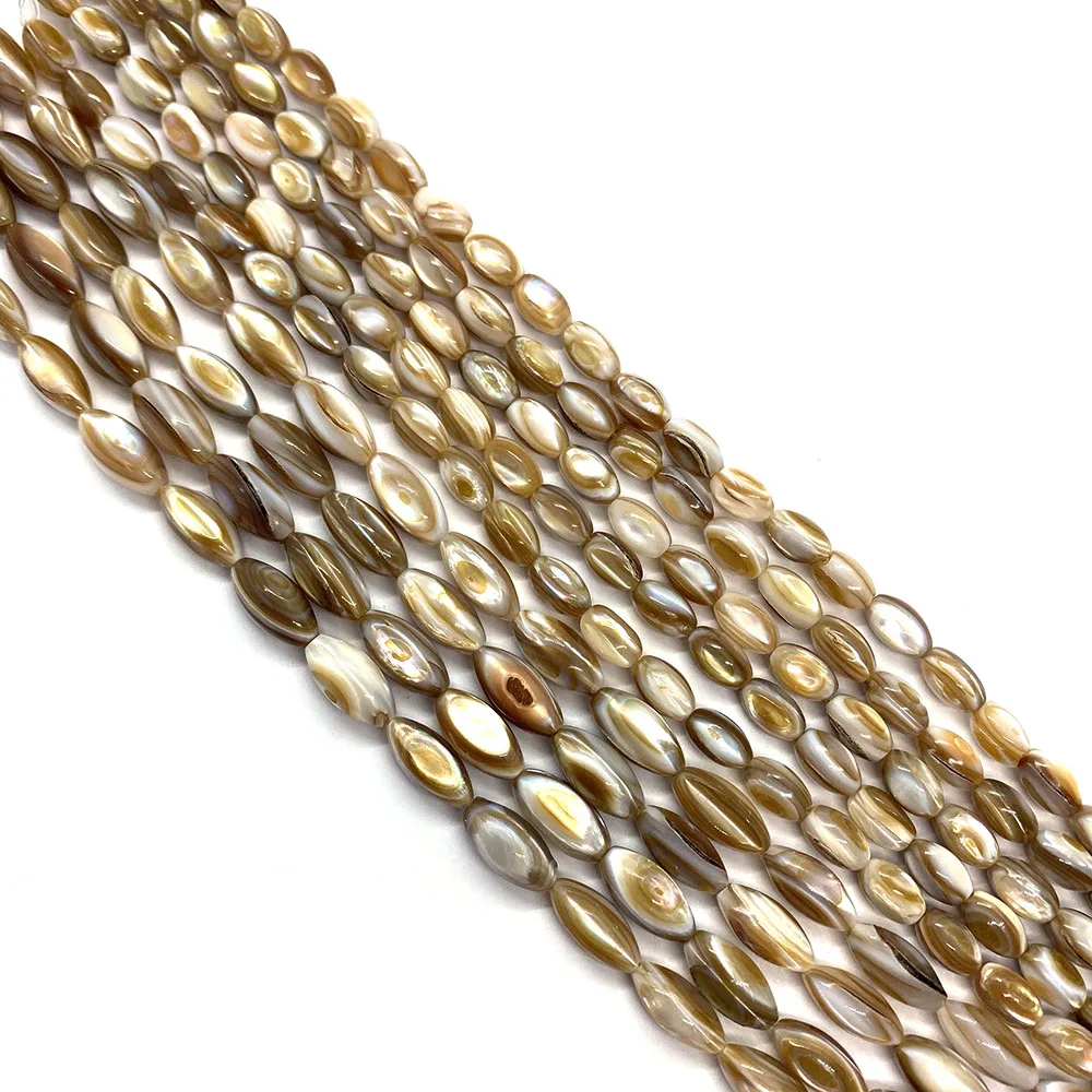 

Natural Sea Water Shell Beads Rice-shaped Shell Beads Loose Beads for DIY Fashion Necklace Bracelet Earrings Jewelry Accessories