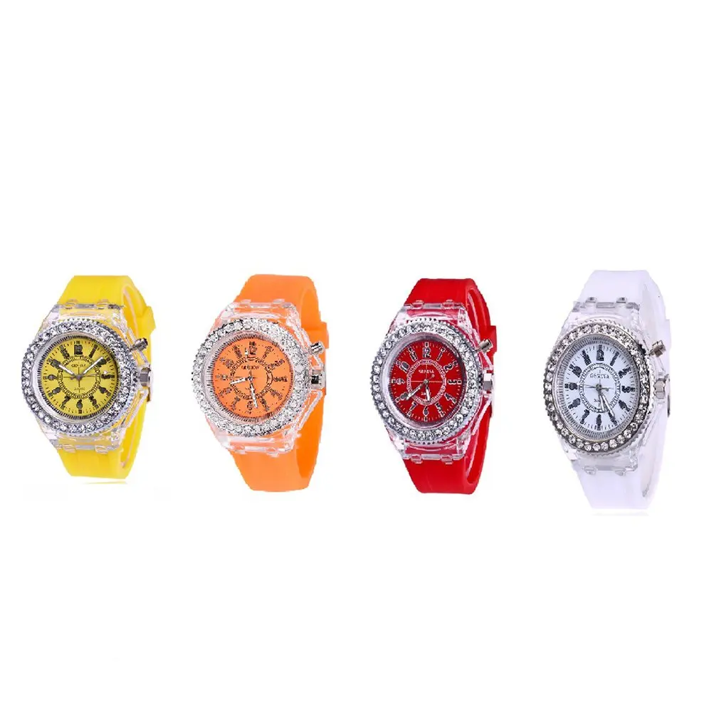 

New Watche Men Chronograph Male Sport Watches Waterproof Rhinestone Luminous Glowing Ladies Led Sport Watche For Gift You Love