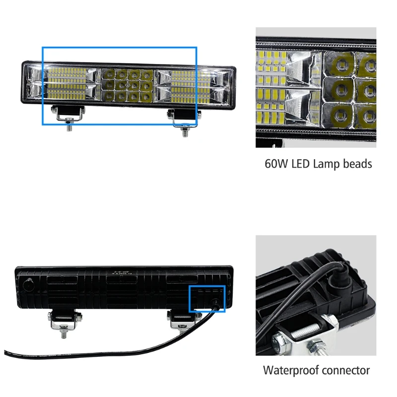 

Ultra Slim LED Light Bar12" Dual Row Led Bar Combo Beam Work Light Lamp Driving Lights For SUV Cars