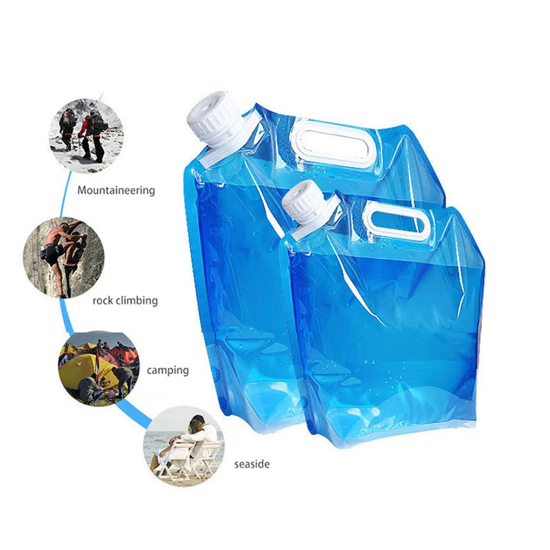 

5L 10L Outdoor Travel Collapsible Water Bag Portable Kettle Emergency Motor Vehicles Water Storage Bag For Rock Climbing BBQ