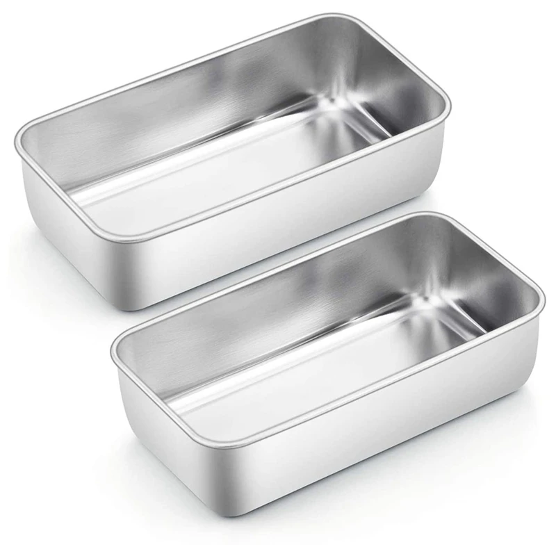 

2 Pack Stainless Steel Bread Baking Mould, King Cake Mould for Bread,Cake, Toast, Rectangular Bread Mould,Easy To Clean
