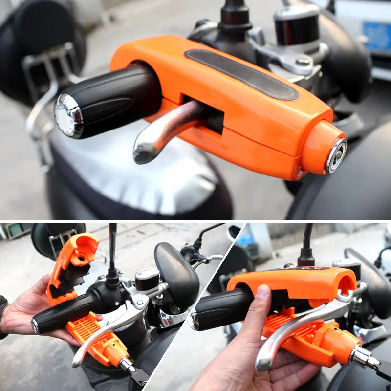 

Motorcycle Handlebar Safety Security Brake Throttle Grip Anti Theft Protection Security Locks