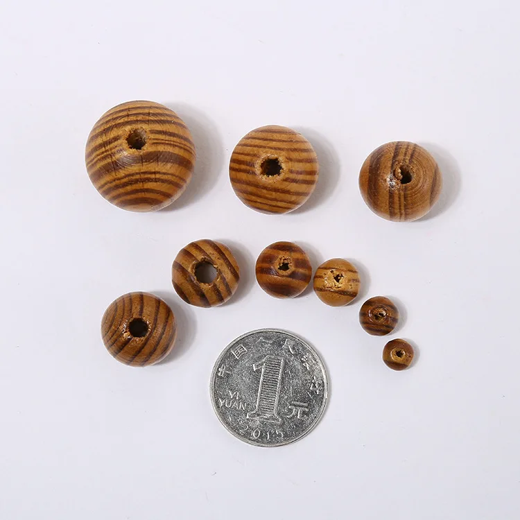Бусины из сосны с большим отверстием деревянные бусины 20 мм россыпью ручной