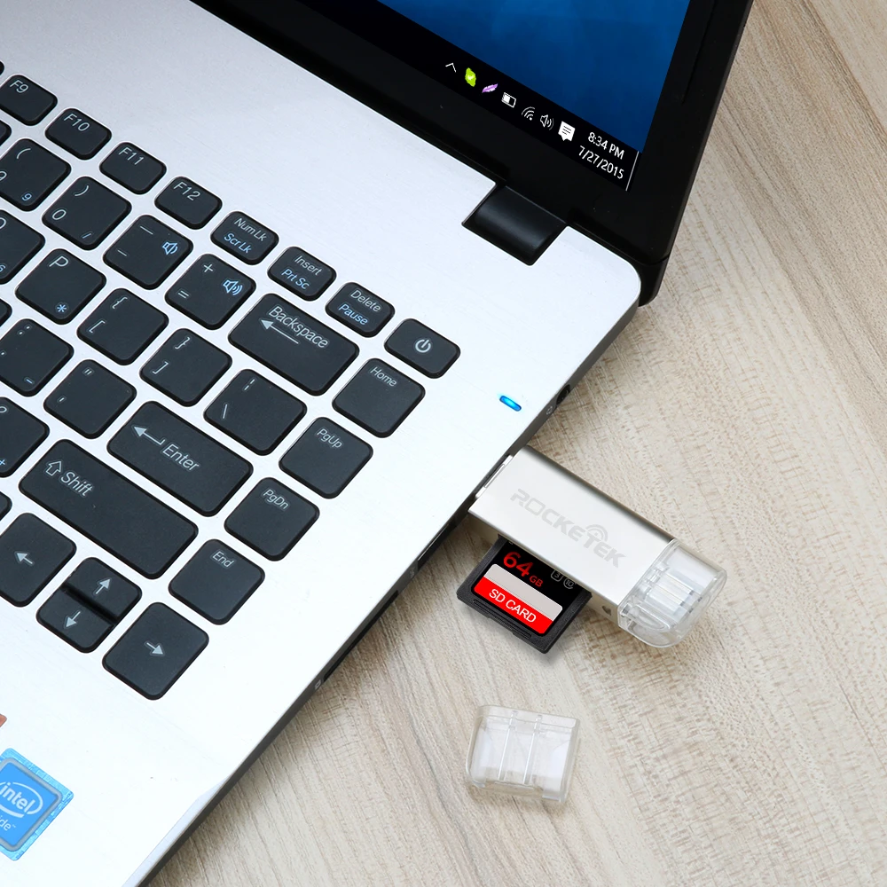 Rocketek usb 2,0 Алюминиевый кардридер для карт памяти OTG type c адаптер кардридер для micro SD/TF microsd ридеры ноутбук компьютер