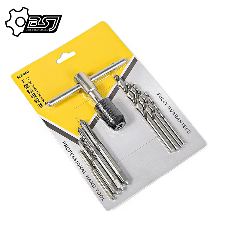 

9PCS/SET T Type Thread Tap Reamer Metric Screw Tap Hand Taps Drill Bit Set Screw Hole Drill Bit Set Machine Thread Tap Hand Tool