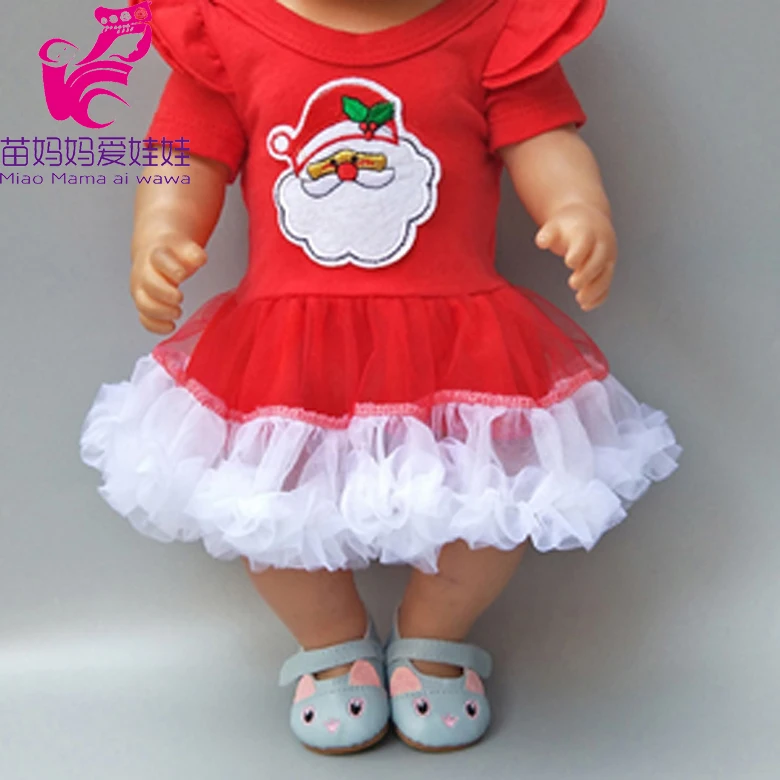 

Clothes for Baby Doll Santa Claus Clothes Christmas Dress for Doll Hat Fit for 18" Dolls Red Dress Girl Christmas Gift