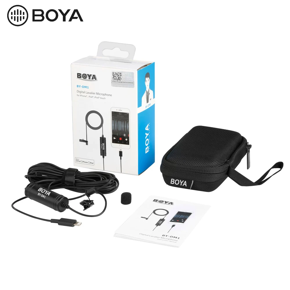 BOYA BY-DM1 Lavalier микрофон для iOS iPhone Xs Xr 8 7 SE 6S iPad Pro Air mini 2 iPOD TOUCH MFi Сертифицированный