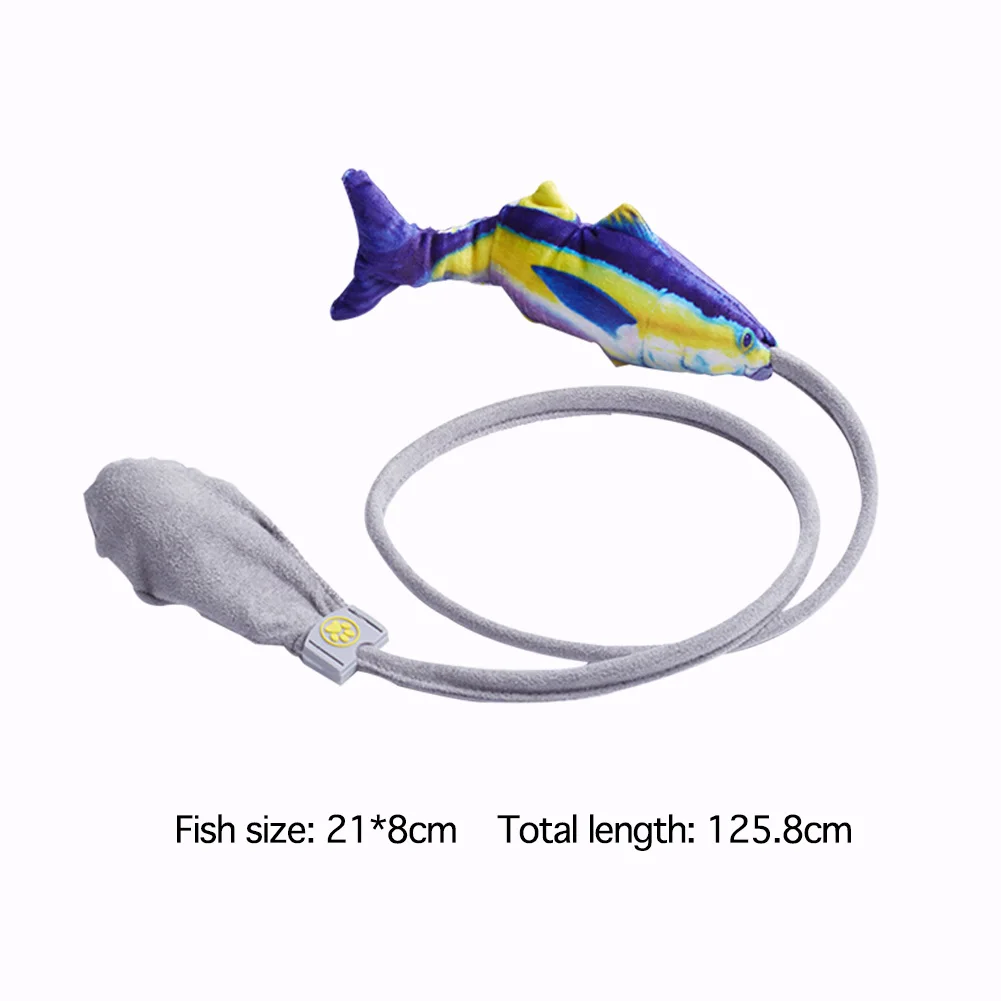 

Creative Fish Shape Pet Chew Toy Bite Resistan Tease Plush Fish Sticks Interaction Training Rods Bite-resistant Pet Supplies