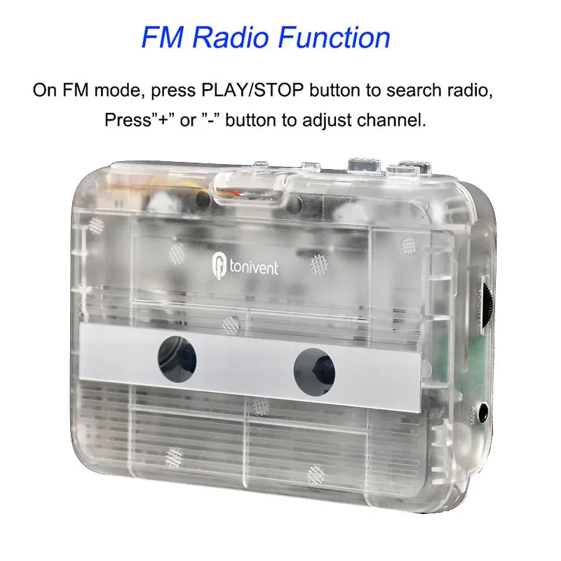 Портативный Автономный кассетный плеер с Bluetooth FM-радио Bluetooth-передатчик функцией