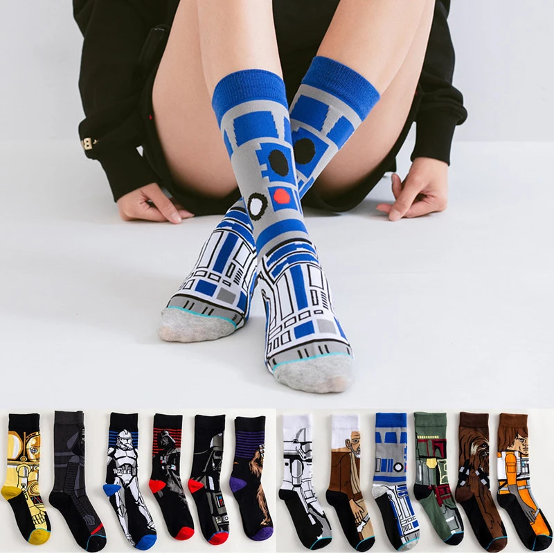 

Men Anime Knitting Cotton Socks Woman Cartoon Short Middle Tube Socks Street Style Harajuku Ankle Funny Casual Street Stance