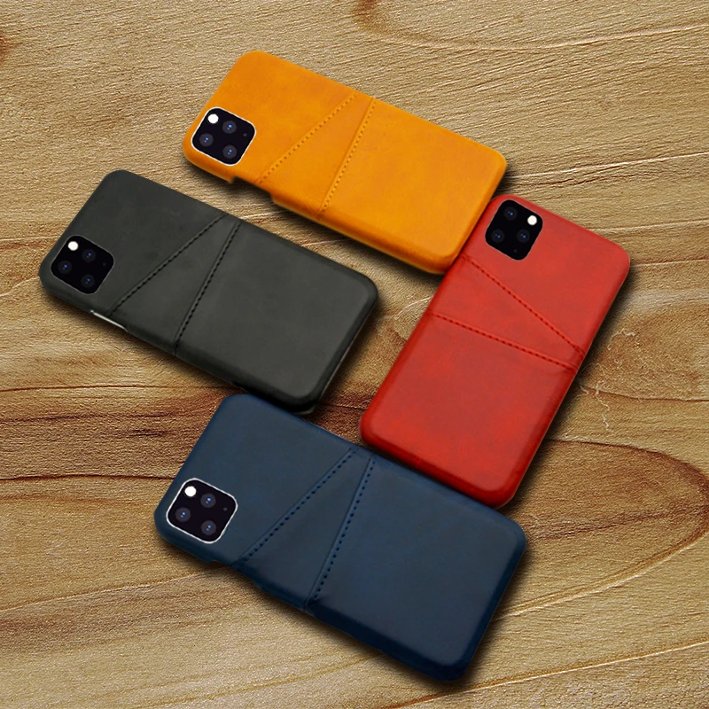 Кожаный чехол для iPhone 11 pro max роскошная задняя крышка держатель карт кошелек