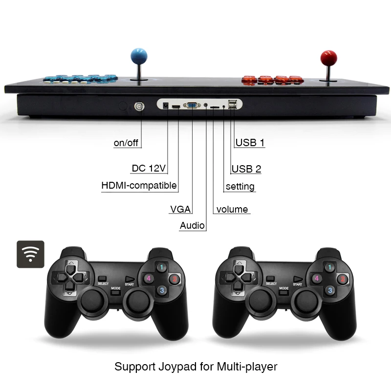 IYO Pandora Box 3D WiFi Plus аркадная коробка 8000 7000 игр с нулевой задержкой 6/8 кнопок Джойстик