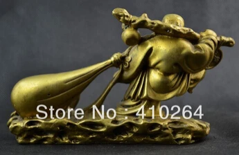 Бесплатная доставка старая ручная работа медная резьба Будда сумка для