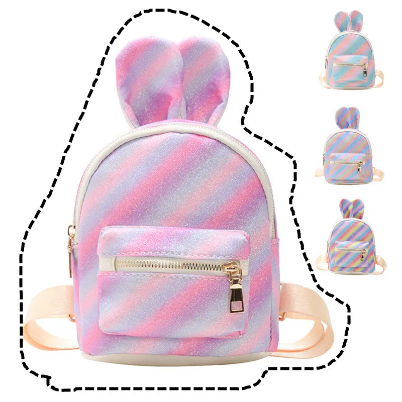 Colorful Mini Cartoon Schoolbag Backpack 2022 Bunny Ears Casual Candy Kindergarten Girls Baby Backpack Travel Cute Bagpack