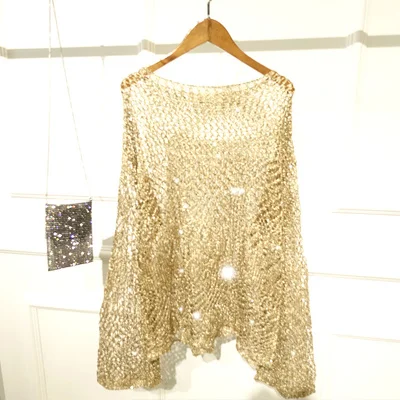 Новый женский модный вязаный свитер с вырезами и V-образным вырезом