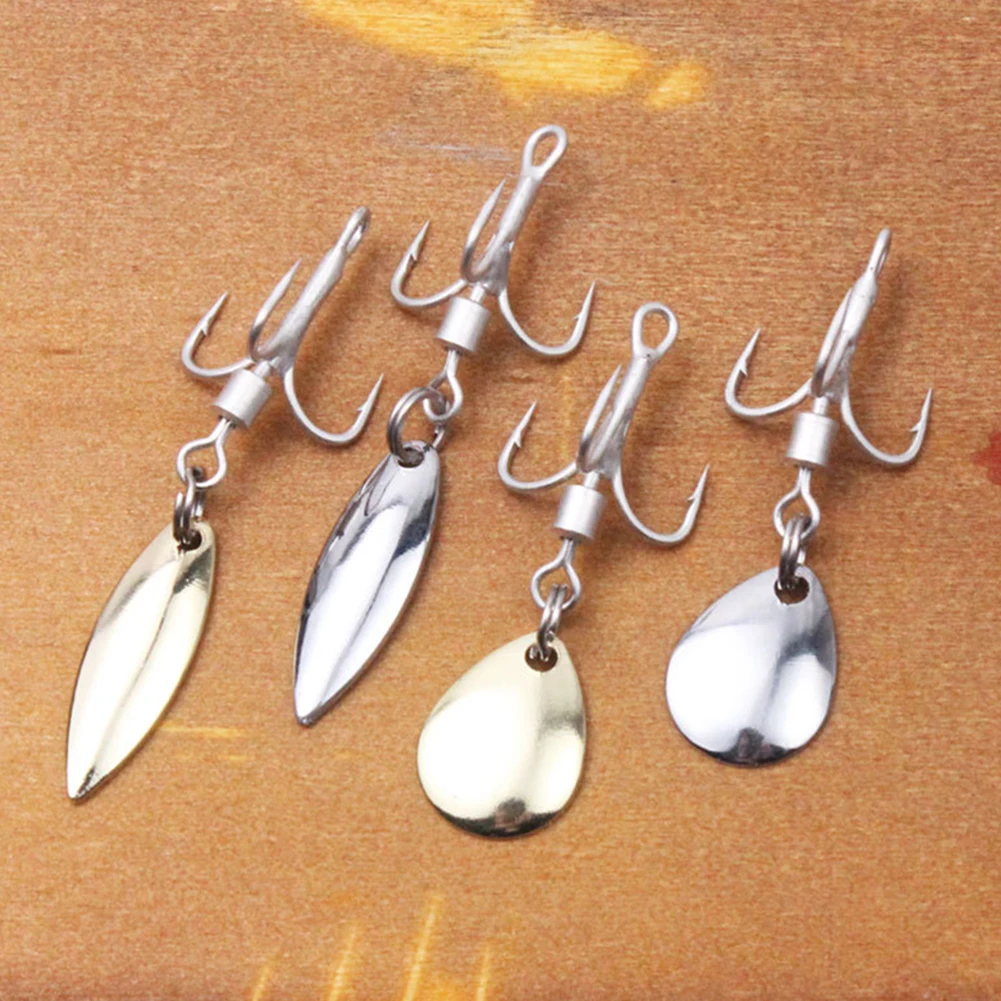 

10 шт./компл., металлические три рыболовных крючка с вращающимися блестками, спиннинг с зазубринами, рыболовный крючок, Морская рыбалка, снас...