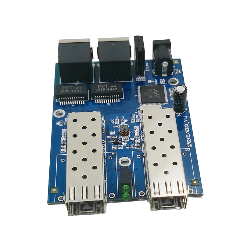 

Gigabit Ethernet fiber switch 2 RJ45 UTP 2 SFP fiber Gigabit Fiber Optical Media Converter 2SC 2RJ45 Ethernet 10/100/1000M PCB