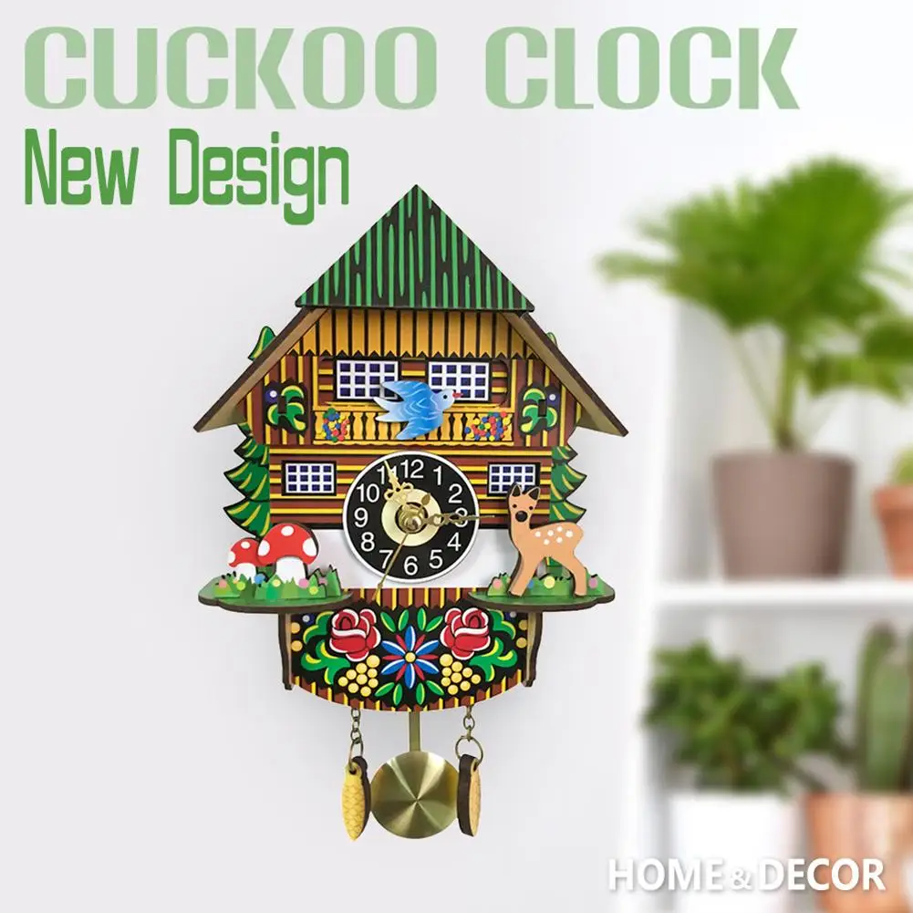 3D настенные часы с мультипликационным принтом Cuckoo Висячие кварцевые для дома