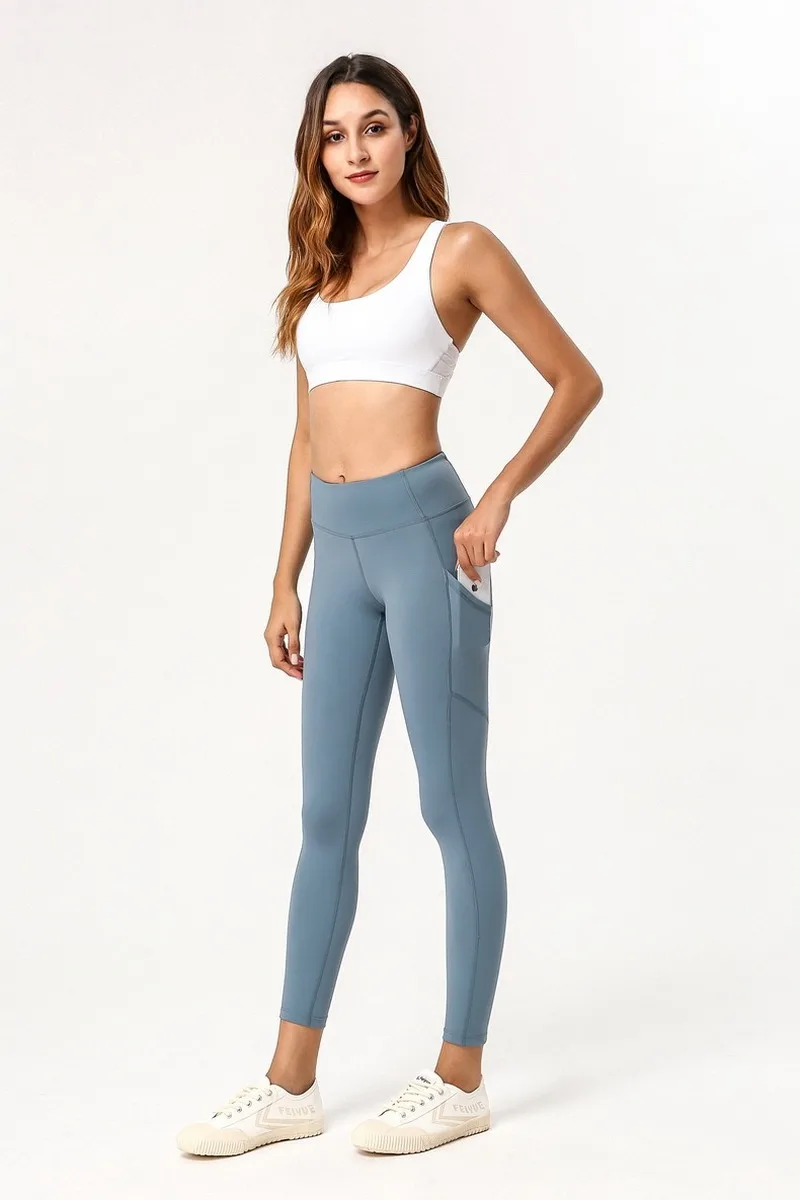 

Women Sweatpants Double-sided Nude Feeling High-waisted Yoga Pants Nine-point Pants Sportswear Trousers Jogging Running