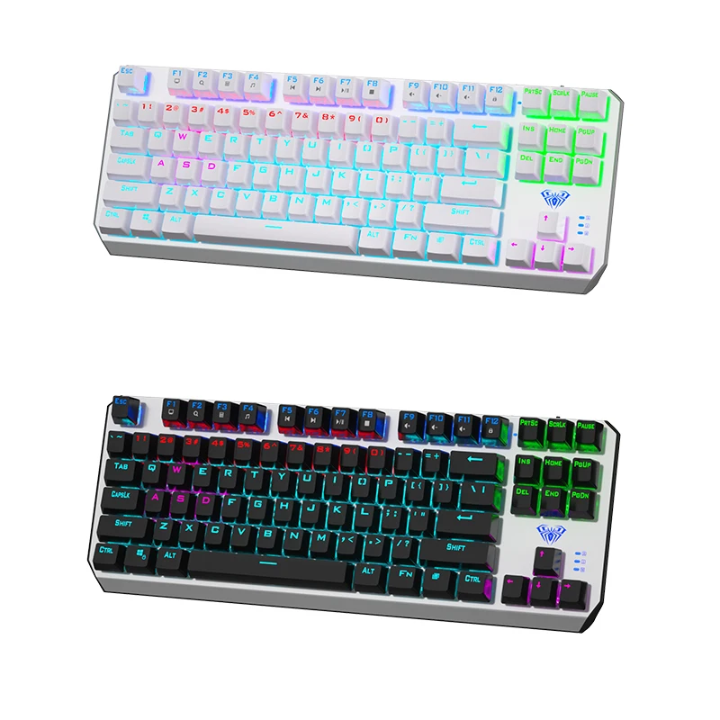 

DGGR Mechanical Keyboards Game 87Keys Anti-Ghosting MIX Backlit Keyboard WIth Type C Cable for Laptop PC Tablet Desktop Gaming