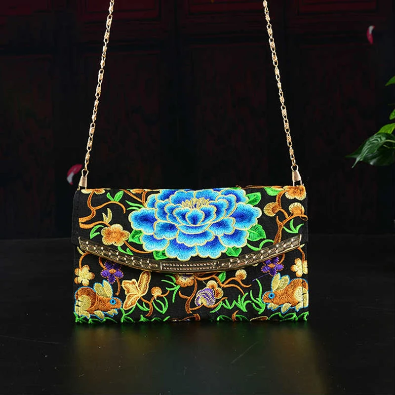 Embroidery Ethnic Women Shoulder Bags Gorgeous Fashion Handmade Flowers Embroidered Handbag Ladies Clutch Bag | Багаж и сумки