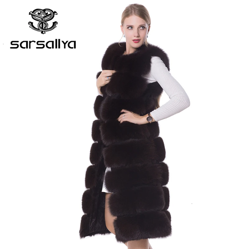 SARSALLYA натуральный мех долго жилет лисий чернобурки меховой кролика разнообразие