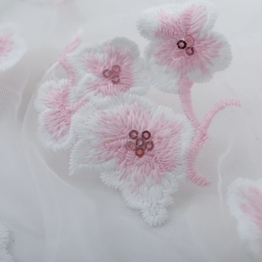 5 ярдов постепенное изменение шаблон Вышивка Ткань пятно вышивка блестками ткань