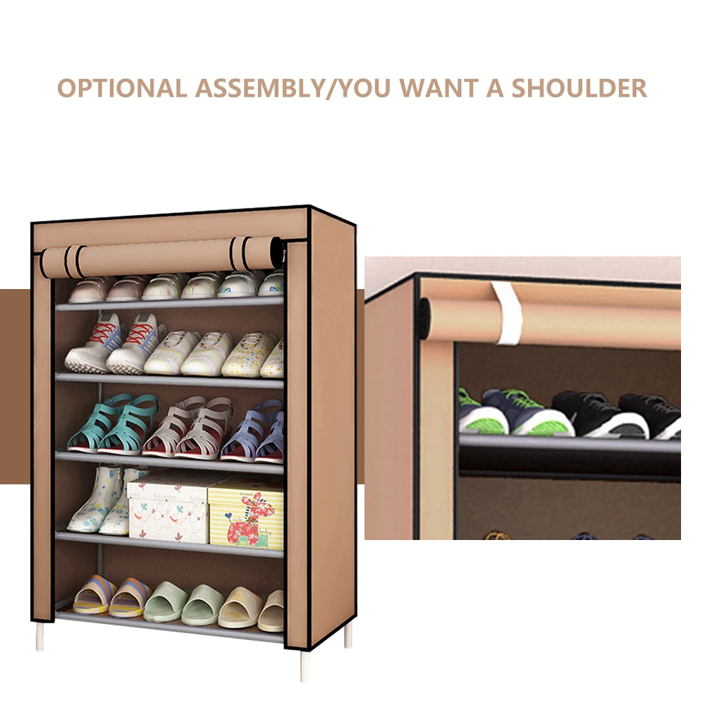

Multi-Layer Shoe Rack Non-Woven Household Shoes Storage Box Easy Install Shoe Cabinet Support To Save Space With Dustproof Cove