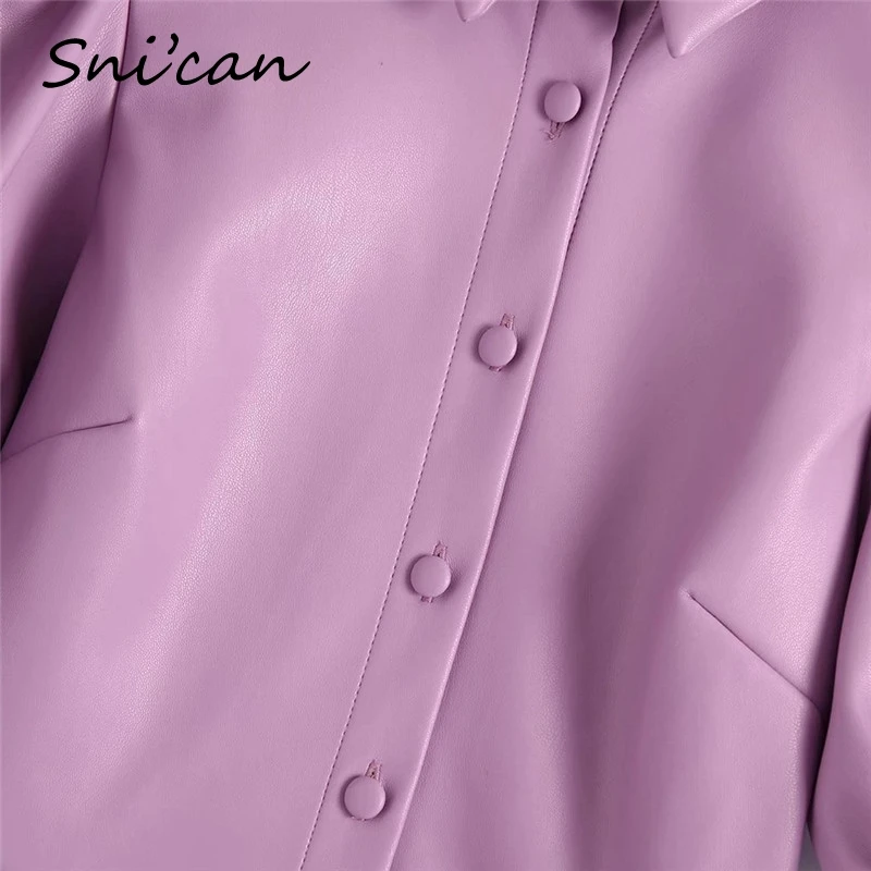 

Pu Faux Leather Dress Short Sleeve Button Bodycon Shirt Dress Fashion Sexy Women Mini Dresses Vintage Robe Femme Fall Za 2020