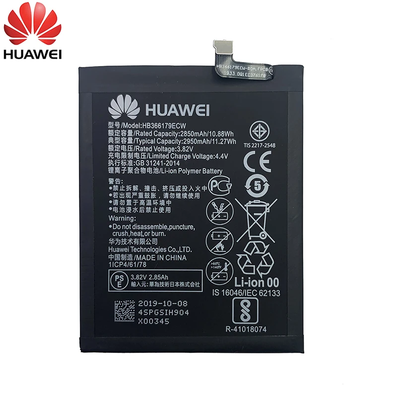 100% Оригинальный запасной аккумулятор Hua Wei для Huawei Nova 2 CAZ-TL00 Nova2 HB366179ECW телефона 2950