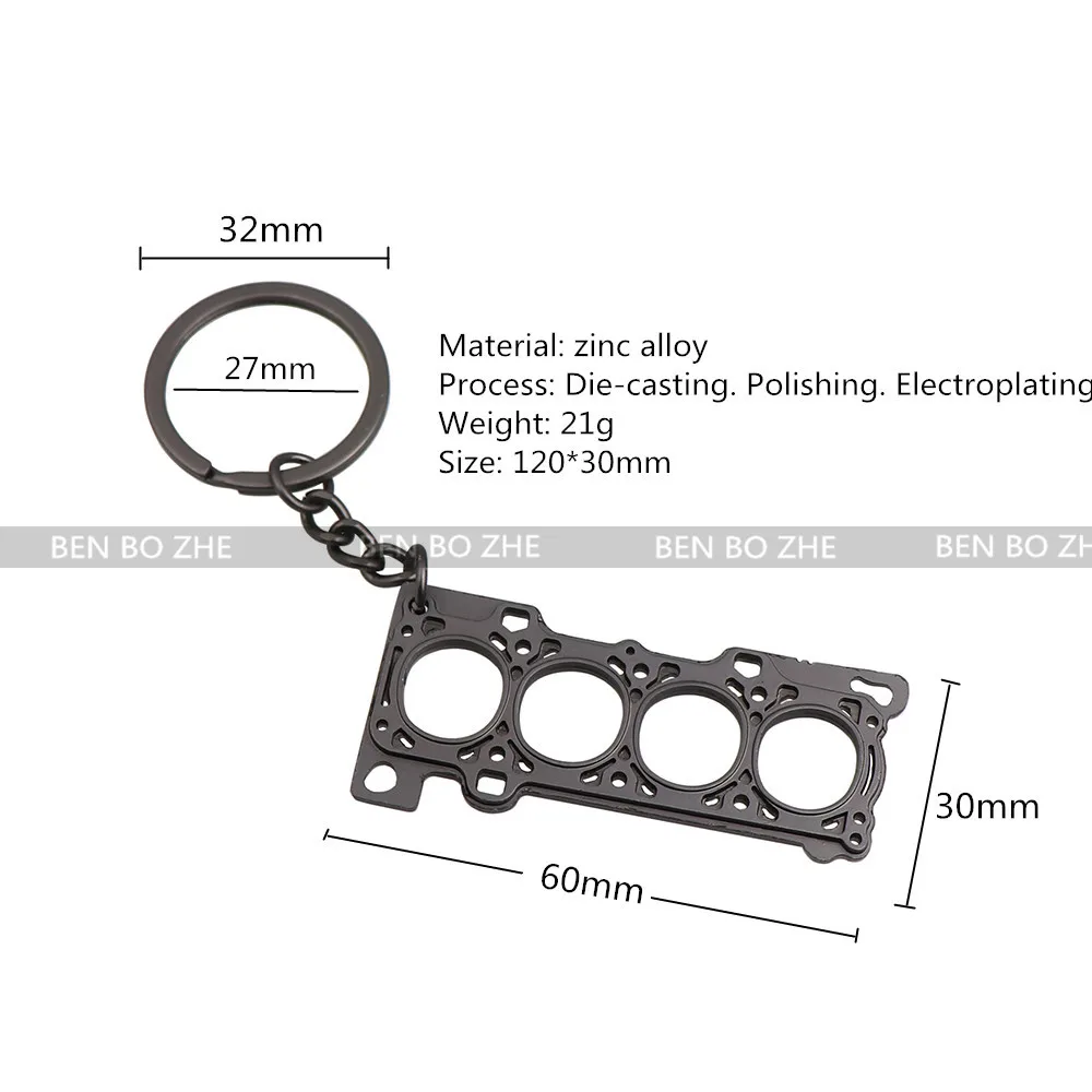 

JDM car piston engine cylinder keychain turbo piston connecting rod key ring trend key ring accessories