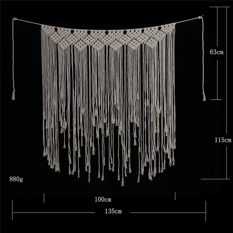 Плетеный вручную веревочный гобелен настенный дверной занавес Гобелен в