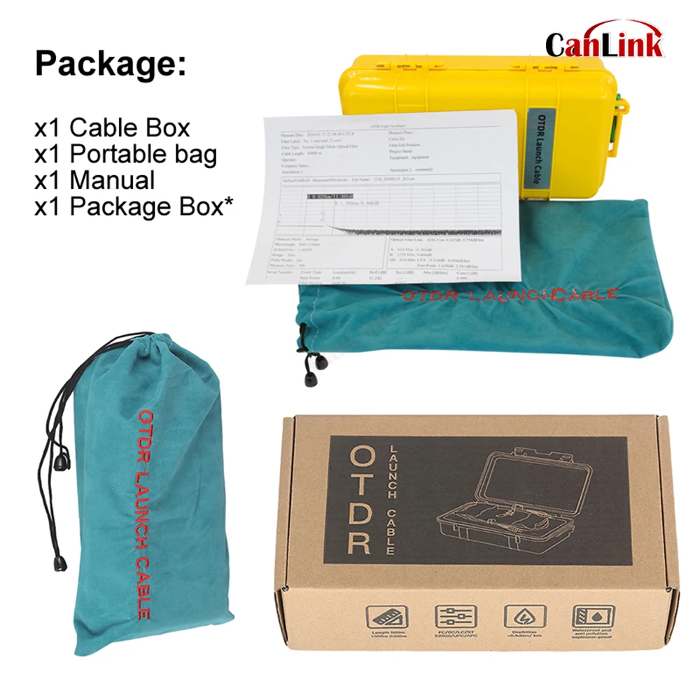 

Fiber Optic OTDR Launch Cable Box SM 500M/1Km/2Km LC/UPC to FC/UPC OTDR Dead Zone Eliminator,Fiber Rings