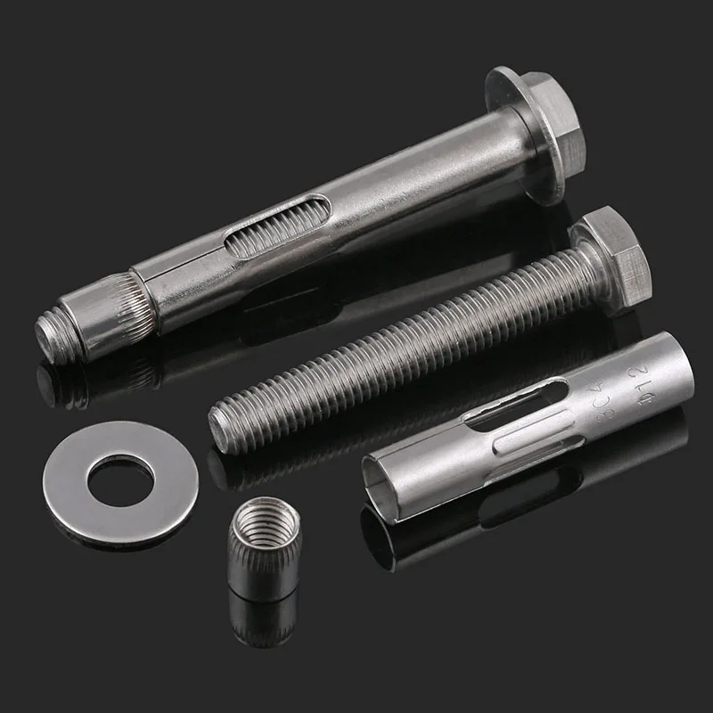 

304 Stainless Steel Expansion Screw Hoisting Expansion Bolt External Hexagon Reduction Belt Built-in Tension Explosion 2Pcs