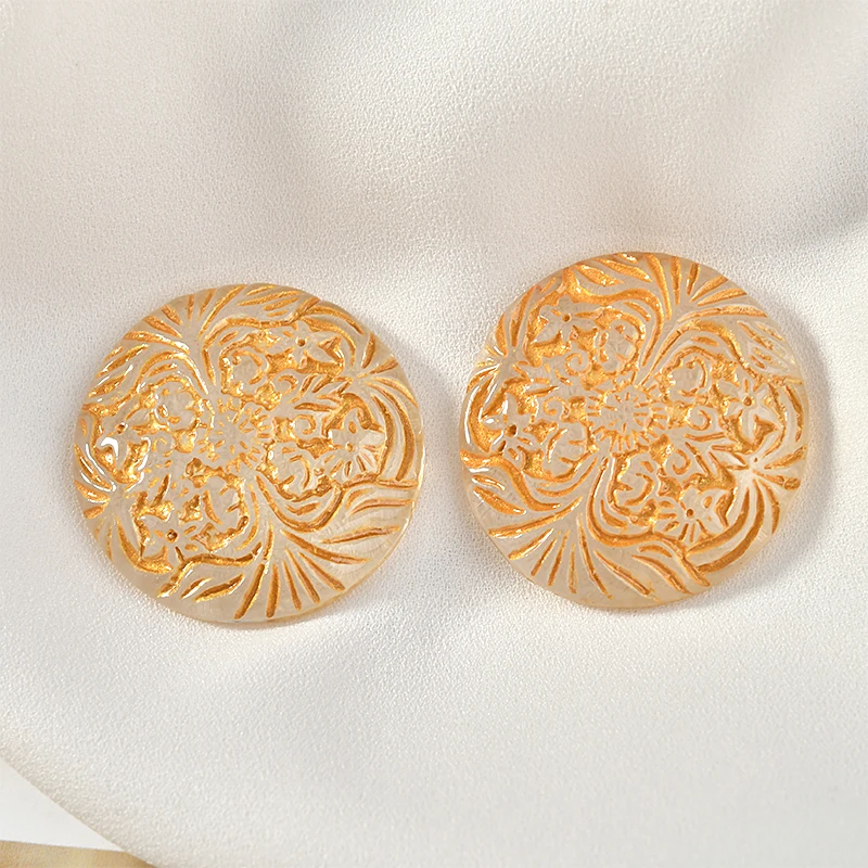 Ретро золотые тисненые с цветочным эффектом прозрачные пластыри из смолы в виде