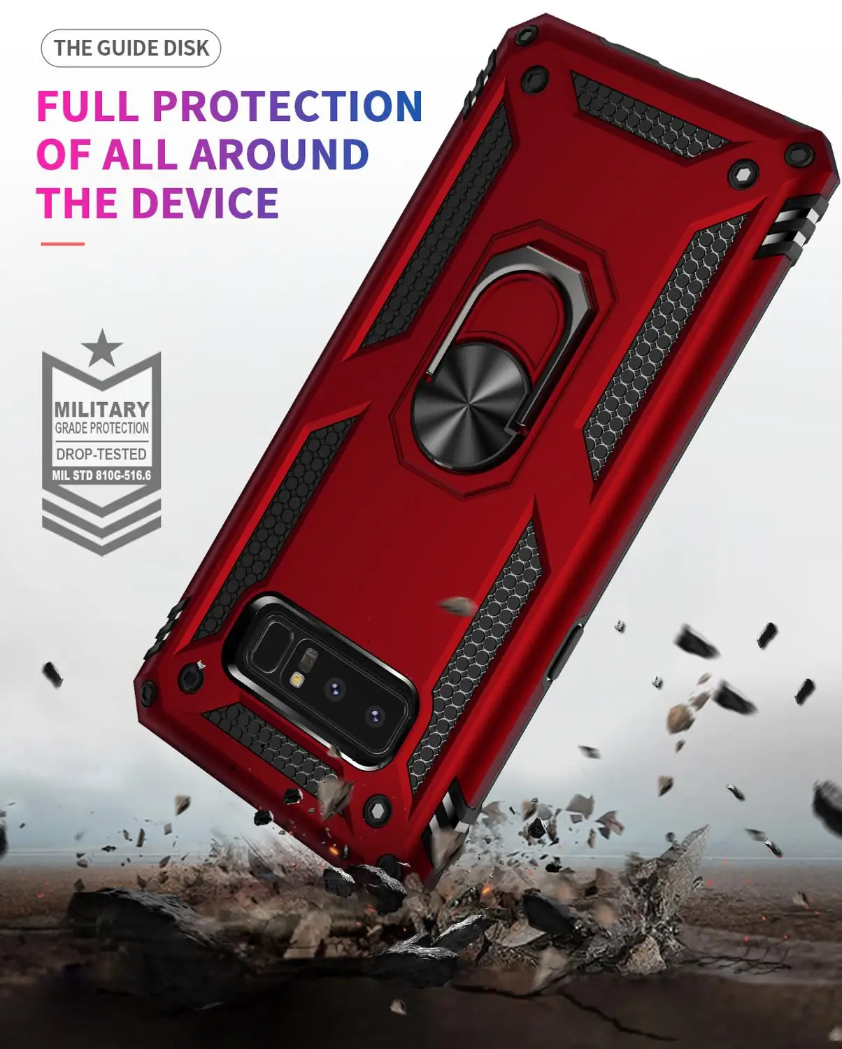 For Samsung Galaxy S7 S8 S9 S10 E Plus Lite S10E Note 9 8 Phone Cover Case Armor Shockproof Car Stand Holder Ring Magnetic Coque