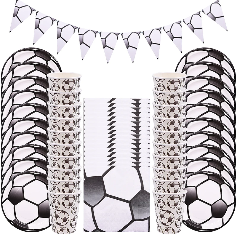 Football Birthday Party Decorations Happy Banner tableware cups plates for Themed Supplies | Дом и сад