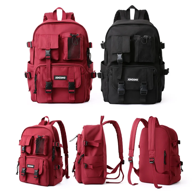 2021 School Student Backpack Large Capacity Comfortable Girl Teenager Fashion Bag Black Red For Junior High School Student Pack